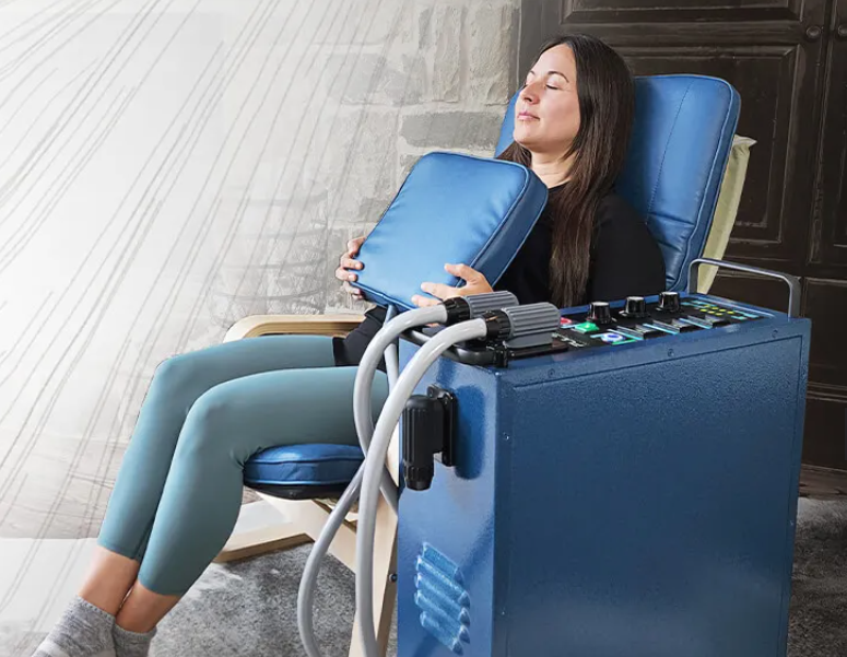 Lady in PEMF chair